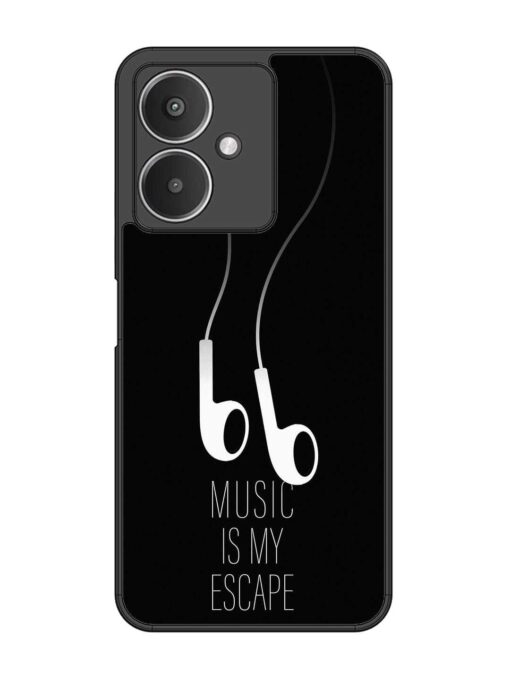 Music Is My Escape Glossy Metal Phone Cover for Xiaomi Redmi 13C (5G) Zapvi