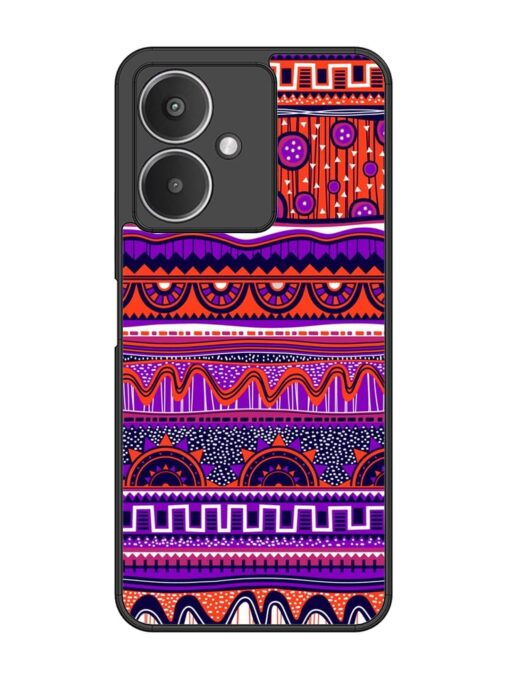 Ethnic Seamless Pattern Glossy Metal TPU Phone Cover for Xiaomi Redmi 13C (5G) Zapvi