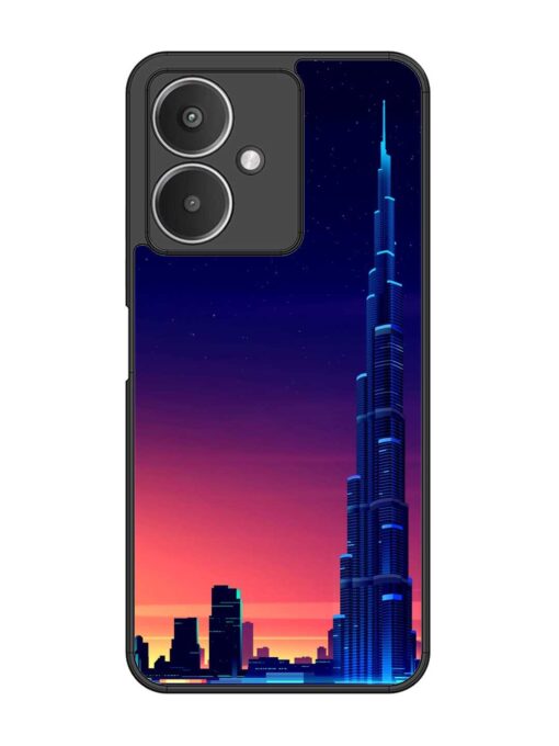 Burj Khalifa Abstract Glossy Metal Phone Cover for Xiaomi Redmi 13C (5G) Zapvi