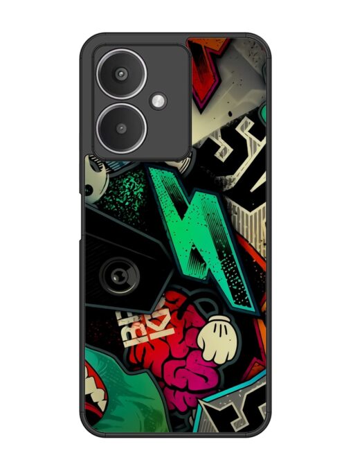 Graffiti Art Glossy Metal Phone Cover for Xiaomi Redmi 13C (5G) Zapvi