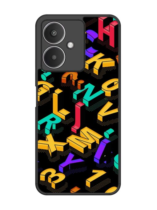 Seamless Pattern With Letters Glossy Metal Phone Cover for Xiaomi Redmi 13C (5G) Zapvi