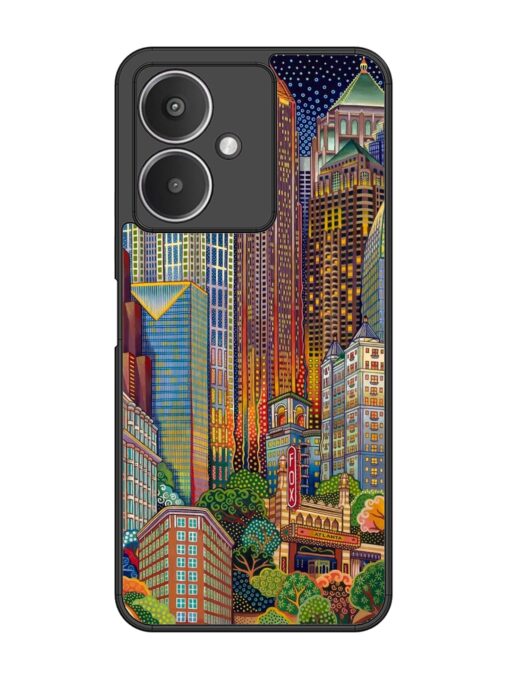 Cityscapes Art Glossy Metal Phone Cover for Xiaomi Redmi 13C (5G) Zapvi