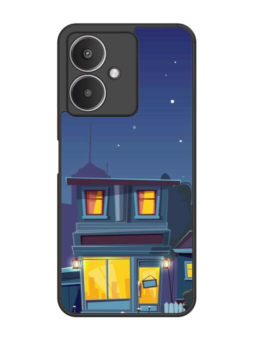 Vector Night House Glossy Metal Phone Cover for Xiaomi Redmi 13C (5G) Zapvi