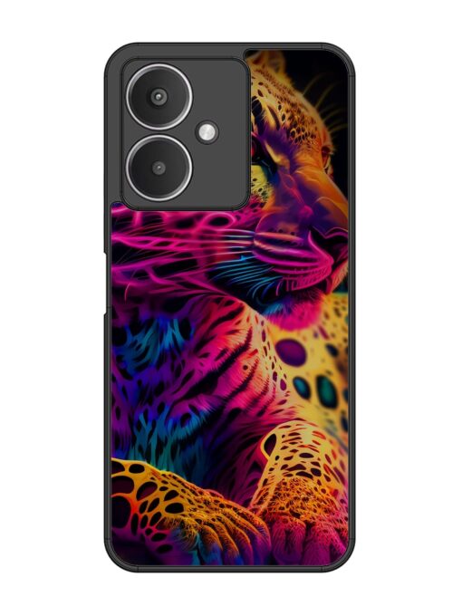 Leopard Art Glossy Metal Phone Cover for Xiaomi Redmi 13C (5G) Zapvi