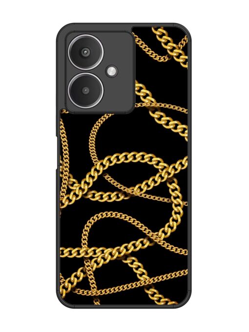 Decorative Golde Chain Glossy Metal Phone Cover for Xiaomi Redmi 13C (5G) Zapvi