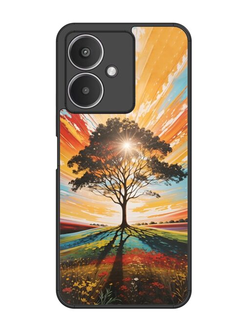 Abstract Tree Colorful Art Glossy Metal Phone Cover for Xiaomi Redmi 13C (5G) Zapvi