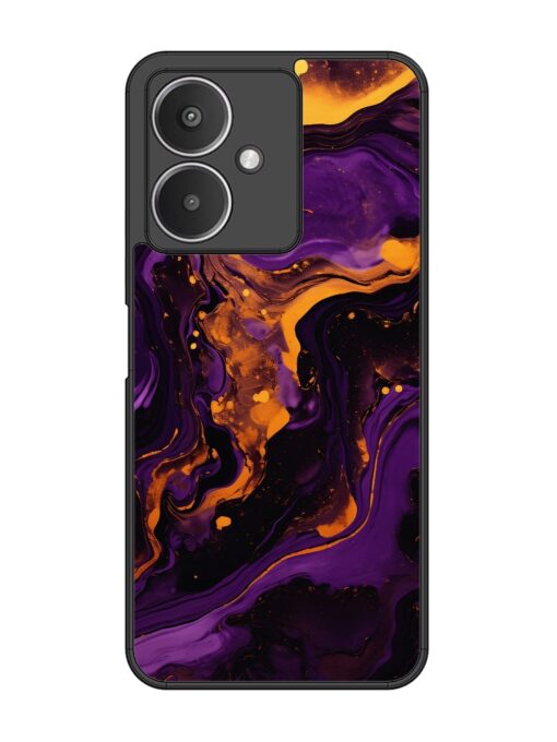 Painting Of A Purple Glossy Metal Phone Cover for Xiaomi Redmi 13C (5G) Zapvi