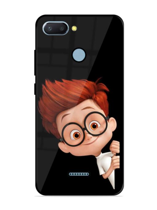 Smart Boy Cartoon Glossy Metal Phone Cover for Xiaomi Redmi 6