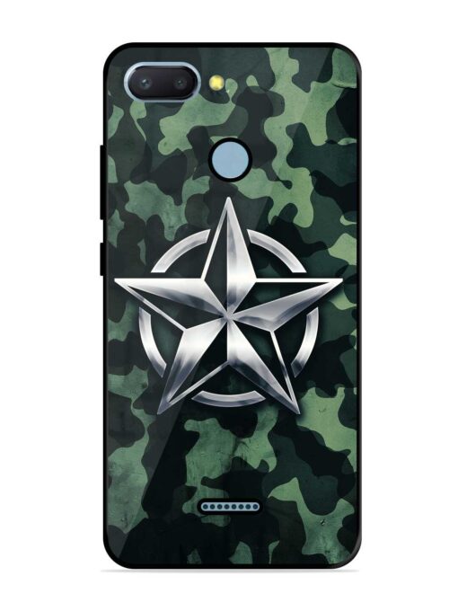 Indian Army Star Design Glossy Metal Phone Cover for Xiaomi Redmi 6 Zapvi