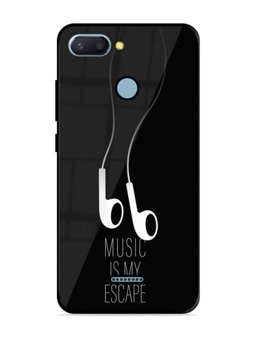 Music Is My Escape Glossy Metal Phone Cover for Xiaomi Redmi 6