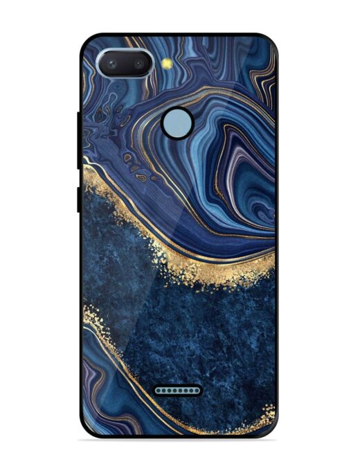 Abstract Background Blue Glossy Metal TPU Phone Cover for Xiaomi Redmi 6 Zapvi