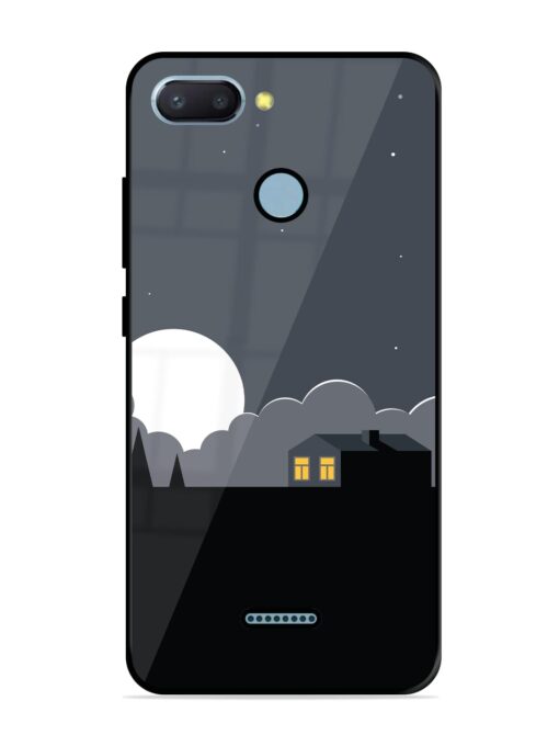 Full Moon Vector Art Glossy Metal Phone Cover for Xiaomi Redmi 6