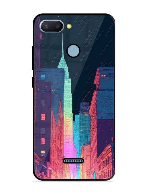 Minimal City Art Glossy Metal Phone Cover for Xiaomi Redmi 6 Zapvi