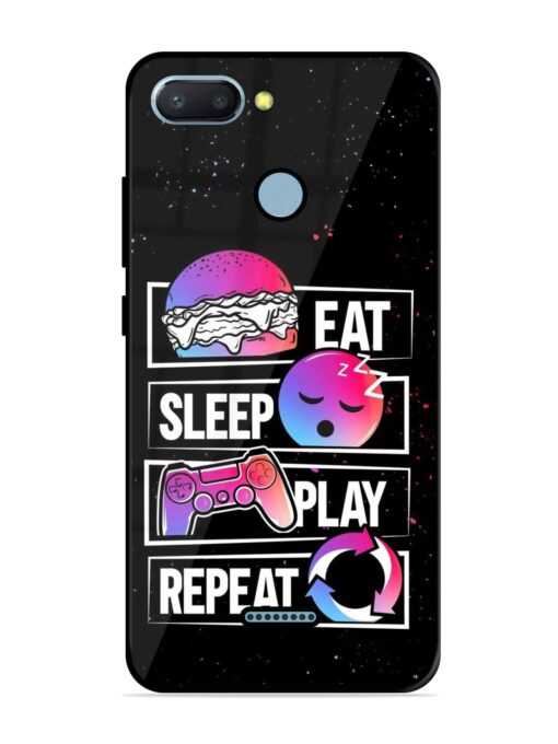 Eat Sleep Play Repeat Glossy Metal Phone Cover for Xiaomi Redmi 6