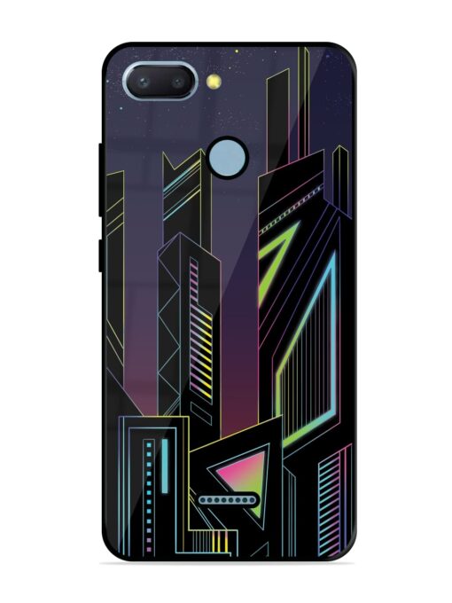 Neon Dreamscape Glossy Metal Phone Cover for Xiaomi Redmi 6