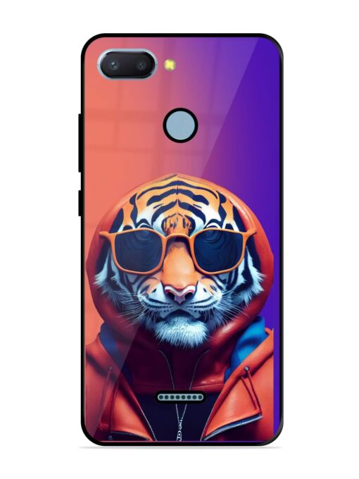 Tiger Animation Glossy Metal Phone Cover for Xiaomi Redmi 6