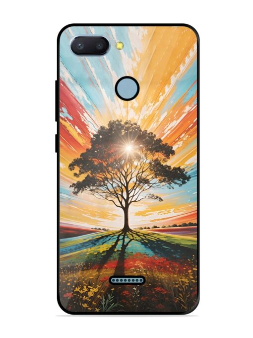 Abstract Tree Colorful Art Glossy Metal Phone Cover for Xiaomi Redmi 6 Zapvi