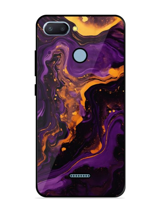 Painting Of A Purple Glossy Metal Phone Cover for Xiaomi Redmi 6