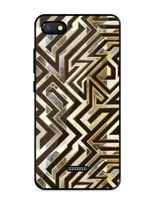 Technology Geometric Seamless Glossy Metal Phone Cover for Xiaomi Redmi 6A Zapvi