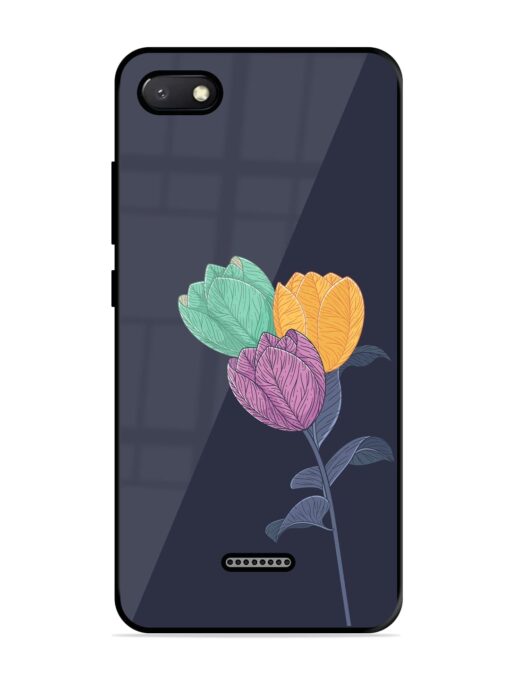 Flower Vector Glossy Metal Phone Cover for Xiaomi Redmi 6A