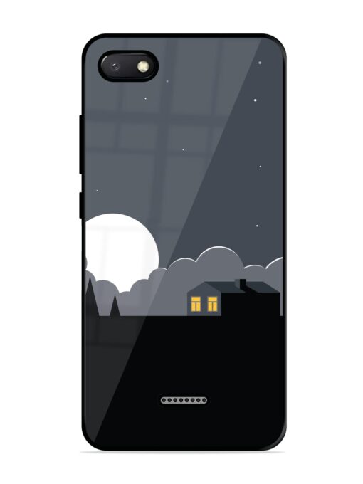 Full Moon Vector Art Glossy Metal Phone Cover for Xiaomi Redmi 6A