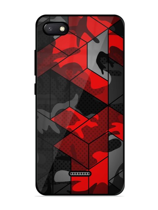 Royal Red Camouflage Pattern Glossy Metal Phone Cover for Xiaomi Redmi 6A Zapvi