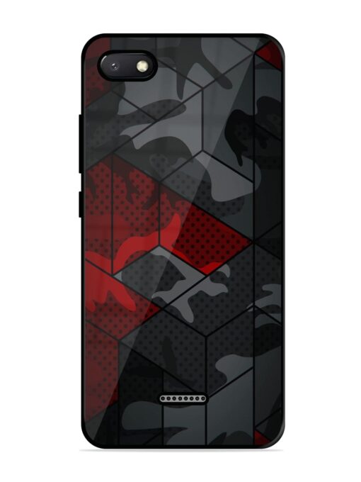 Red And Grey Pattern Glossy Metal Phone Cover for Xiaomi Redmi 6A Zapvi