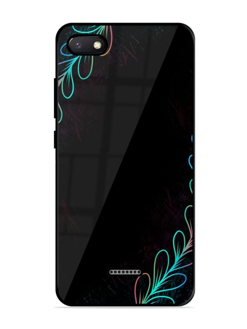 Decorative Line Art Glossy Metal Phone Cover for Xiaomi Redmi 6A Zapvi