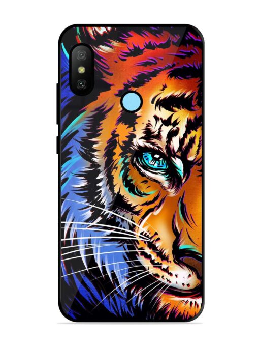 Colorful Lion Art Glossy Metal Phone Cover for Xiaomi Redmi 6 Pro