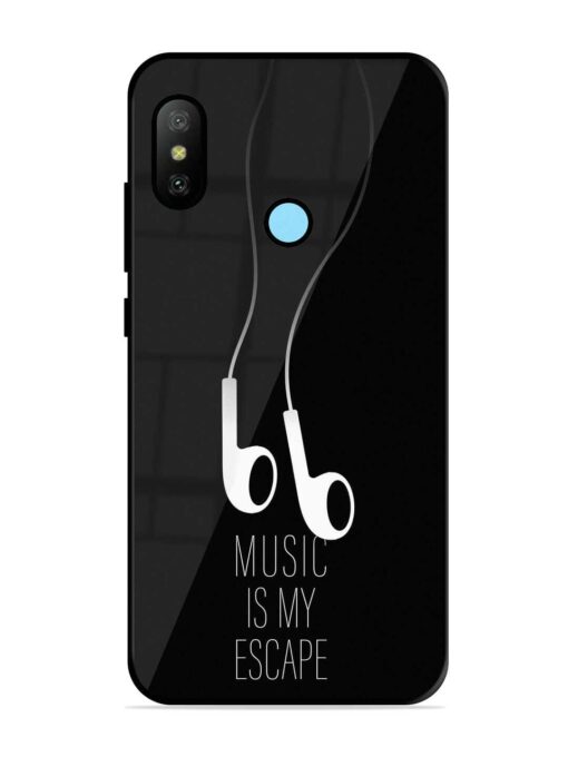 Music Is My Escape Glossy Metal Phone Cover for Xiaomi Redmi 6 Pro