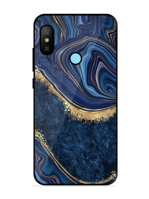 Abstract Background Blue Glossy Metal TPU Phone Cover for Xiaomi Redmi 6 Pro Zapvi