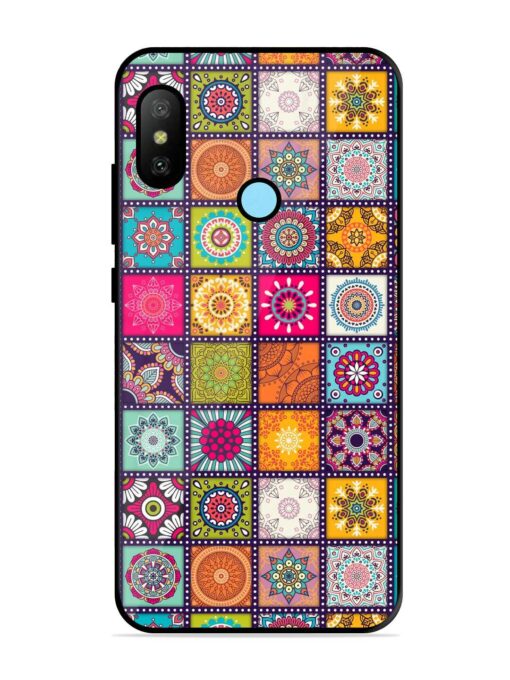 Seamless Pattern Vintage Glossy Metal Phone Cover for Xiaomi Redmi 6 Pro