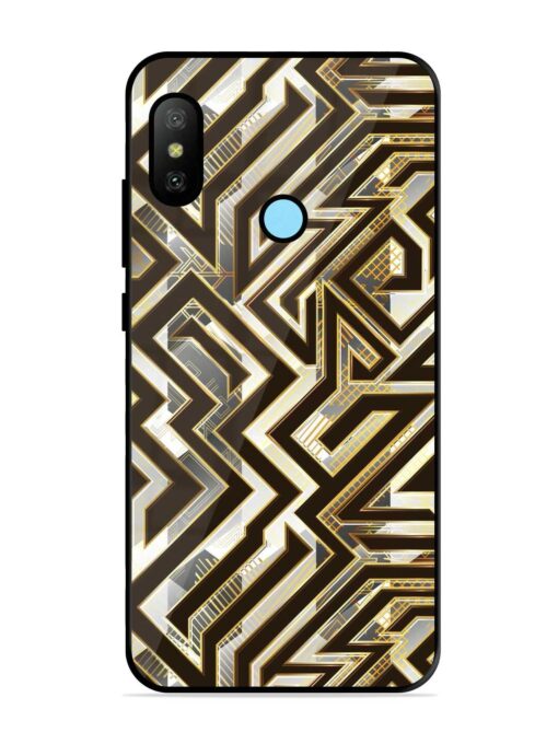 Technology Geometric Seamless Glossy Metal Phone Cover for Xiaomi Redmi 6 Pro