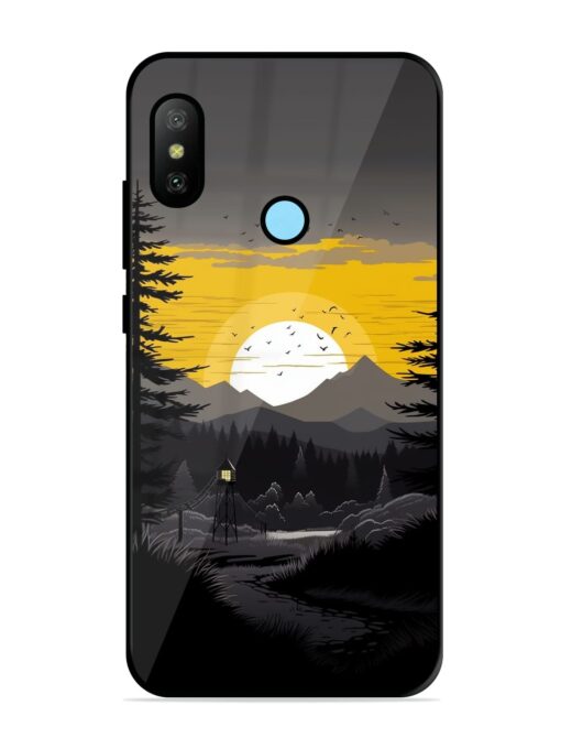 Sunset Vector Glossy Metal Phone Cover for Xiaomi Redmi 6 Pro