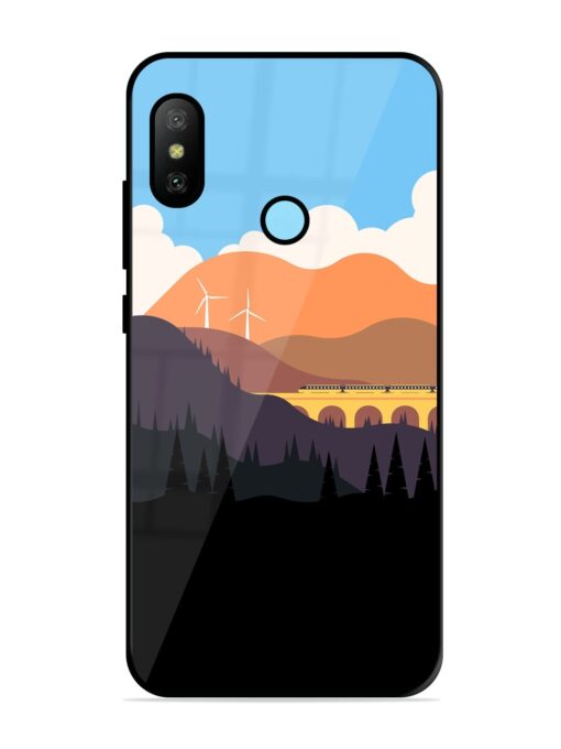 Minimal Mountain Vector Glossy Metal Phone Cover for Xiaomi Redmi 6 Pro