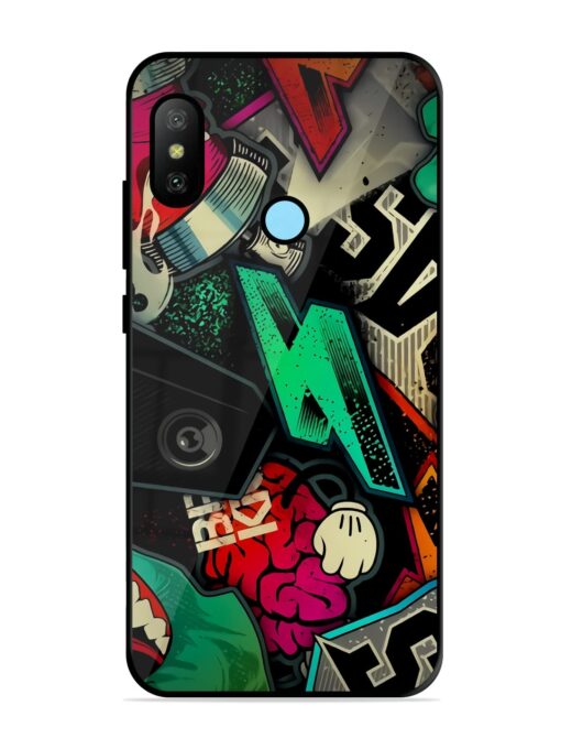 Graffiti Art Glossy Metal Phone Cover for Xiaomi Redmi 6 Pro