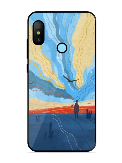 Minimal Abstract Landscape Glossy Metal Phone Cover for Xiaomi Redmi 6 Pro