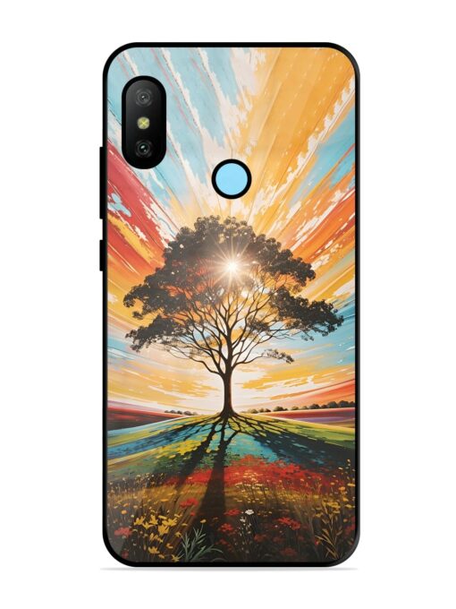 Abstract Tree Colorful Art Glossy Metal Phone Cover for Xiaomi Redmi 6 Pro