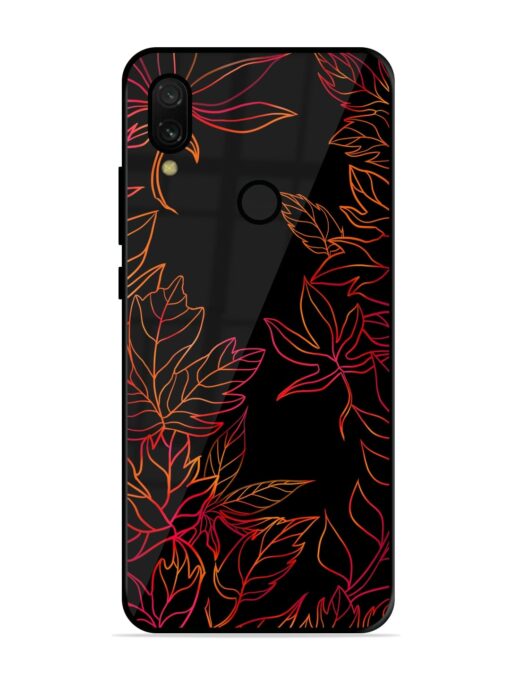 Red Floral Pattern Glossy Metal Phone Cover for Xiaomi Redmi 7 Zapvi