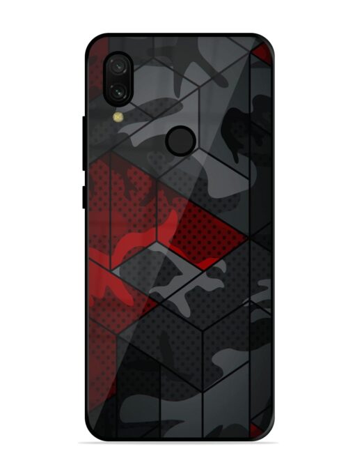 Red And Grey Pattern Glossy Metal Phone Cover for Xiaomi Redmi 7 Zapvi