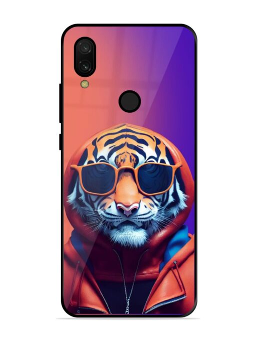 Tiger Animation Glossy Metal Phone Cover for Xiaomi Redmi 7 Zapvi