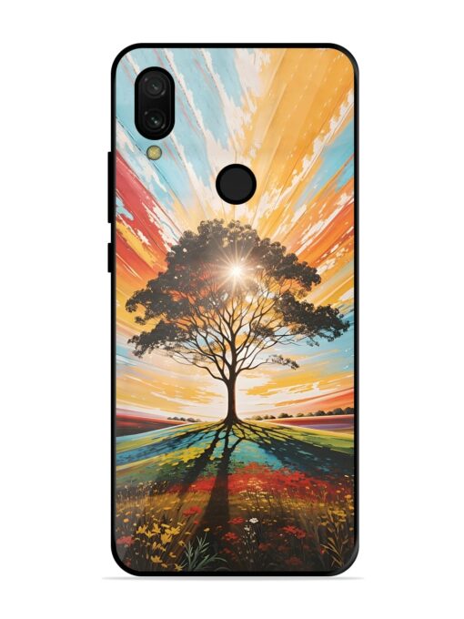 Abstract Tree Colorful Art Glossy Metal Phone Cover for Xiaomi Redmi 7 Zapvi