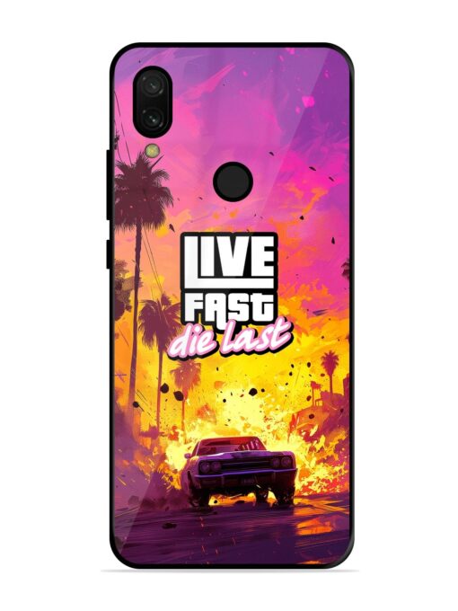 Live Fast Glossy Metal Phone Cover for Xiaomi Redmi 7