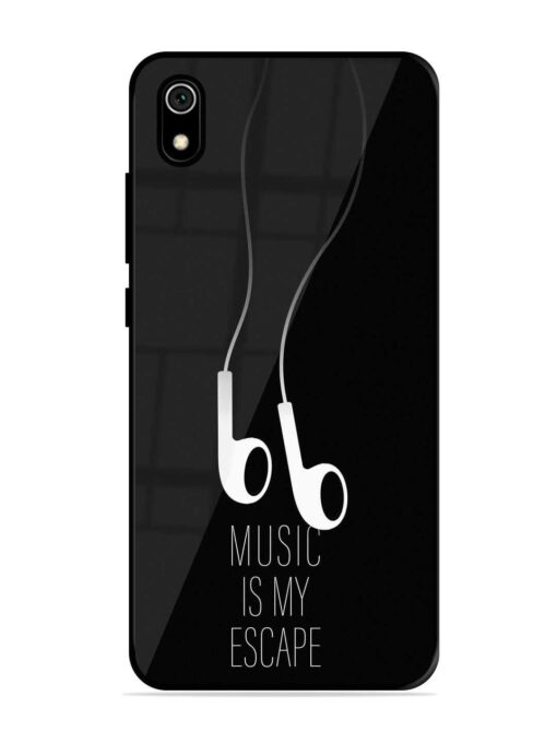 Music Is My Escape Glossy Metal Phone Cover for Xiaomi Redmi 7A