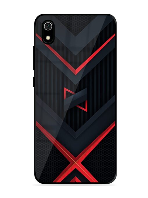 Red Gray Abstract Glossy Metal Phone Cover for Xiaomi Redmi 7A