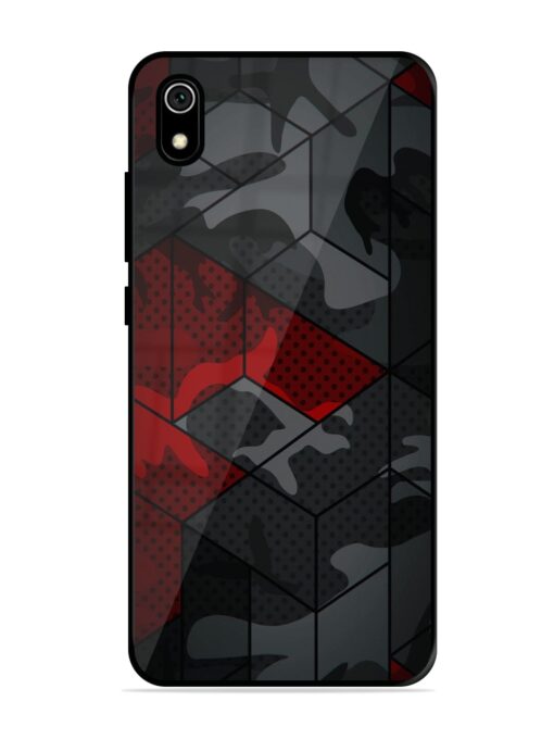 Red And Grey Pattern Glossy Metal Phone Cover for Xiaomi Redmi 7A