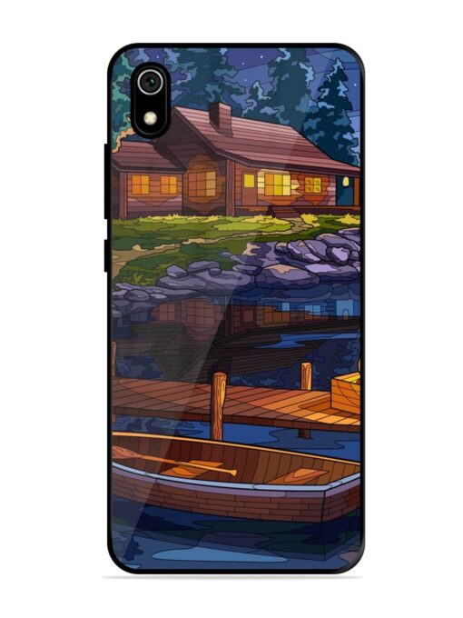 Village Night Scene Glossy Metal Phone Cover for Xiaomi Redmi 7A Zapvi