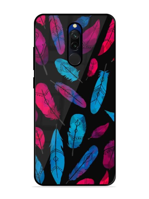 Feather Art Glossy Metal Phone Cover for Xiaomi Redmi 8