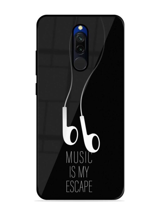 Music Is My Escape Glossy Metal Phone Cover for Xiaomi Redmi 8