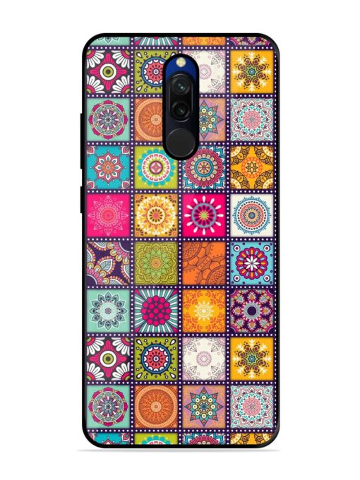 Seamless Pattern Vintage Glossy Metal Phone Cover for Xiaomi Redmi 8